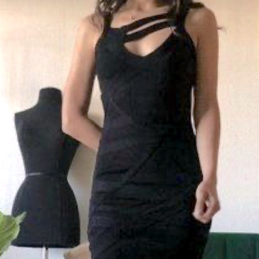 Fumblin' Foe black bandage dress